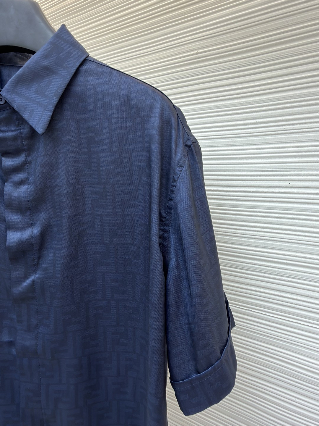 FENDI 芬迪 全幅FF衬衫 短袖 外套 夏季 蓝色 B0 FS0795AKEEF0H5A