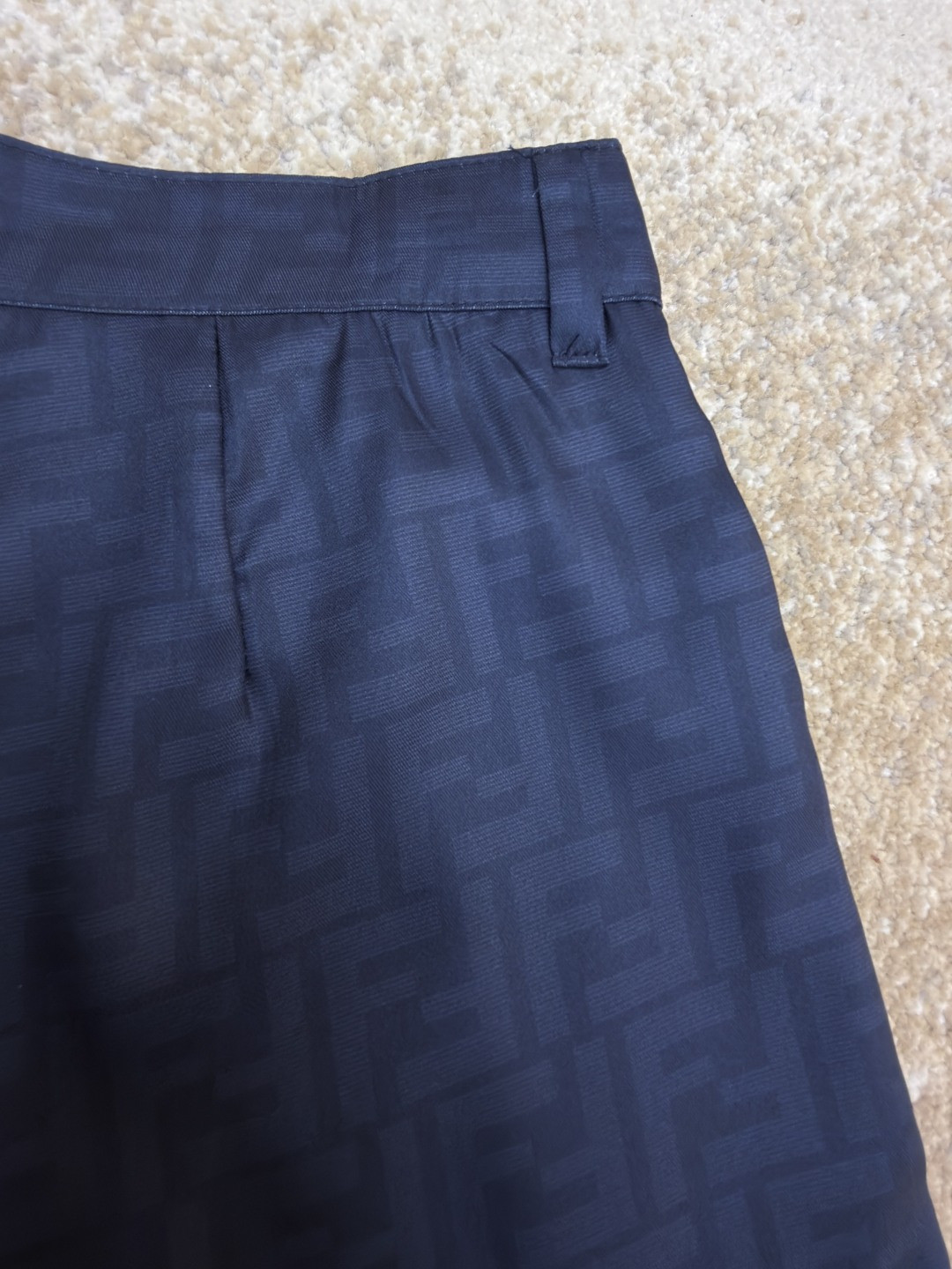 Fendi 芬迪 全幅FF短裤 休闲裤 五分裤 裤子 蓝色 B0 FB1014AKEEF0H5A