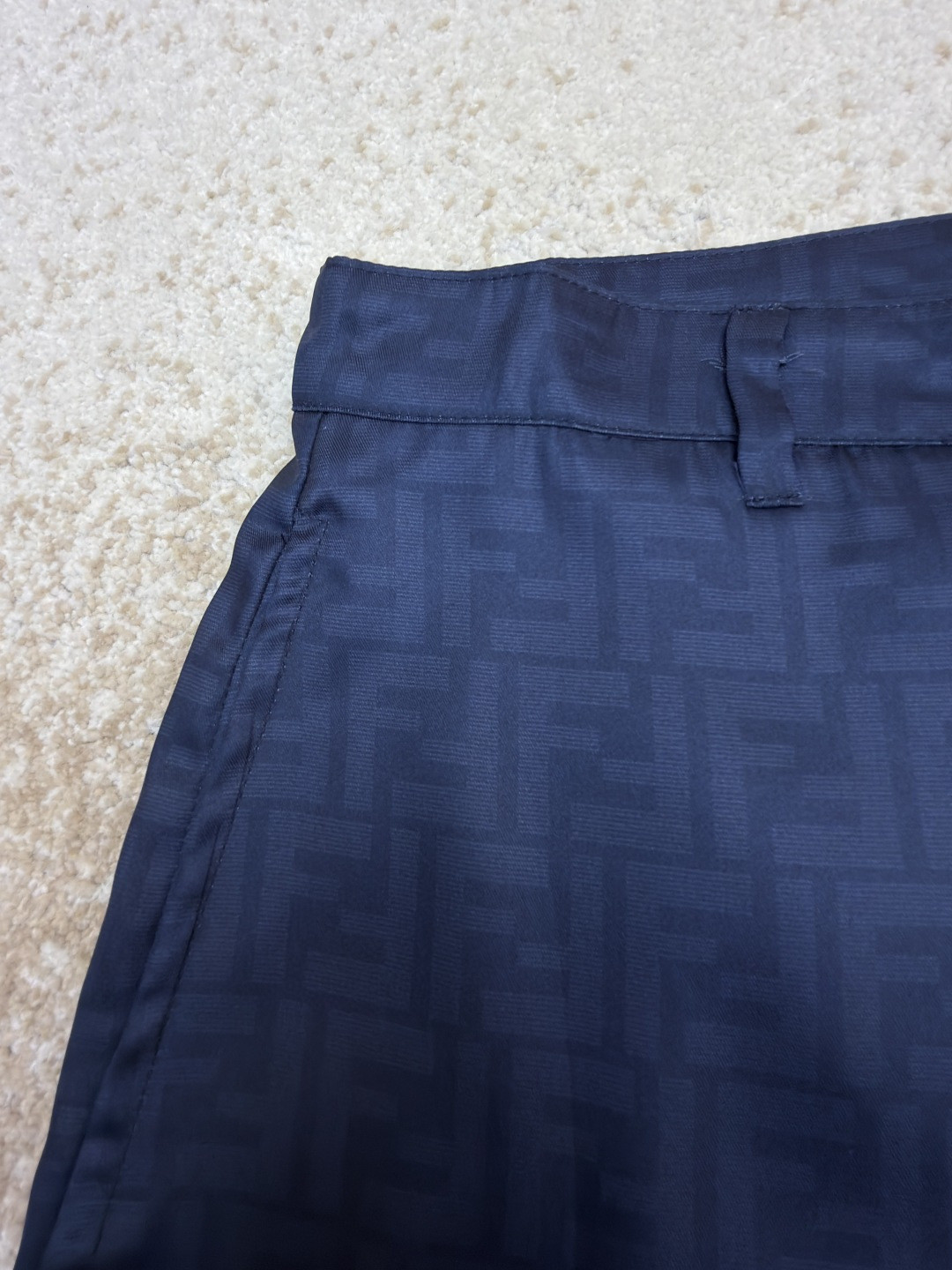 Fendi 芬迪 全幅FF短裤 休闲裤 五分裤 裤子 蓝色 B0 FB1014AKEEF0H5A