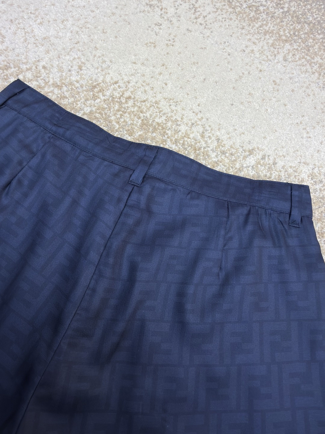 Fendi 芬迪 全幅FF短裤 休闲裤 五分裤 裤子 蓝色 B0 FB1014AKEEF0H5A