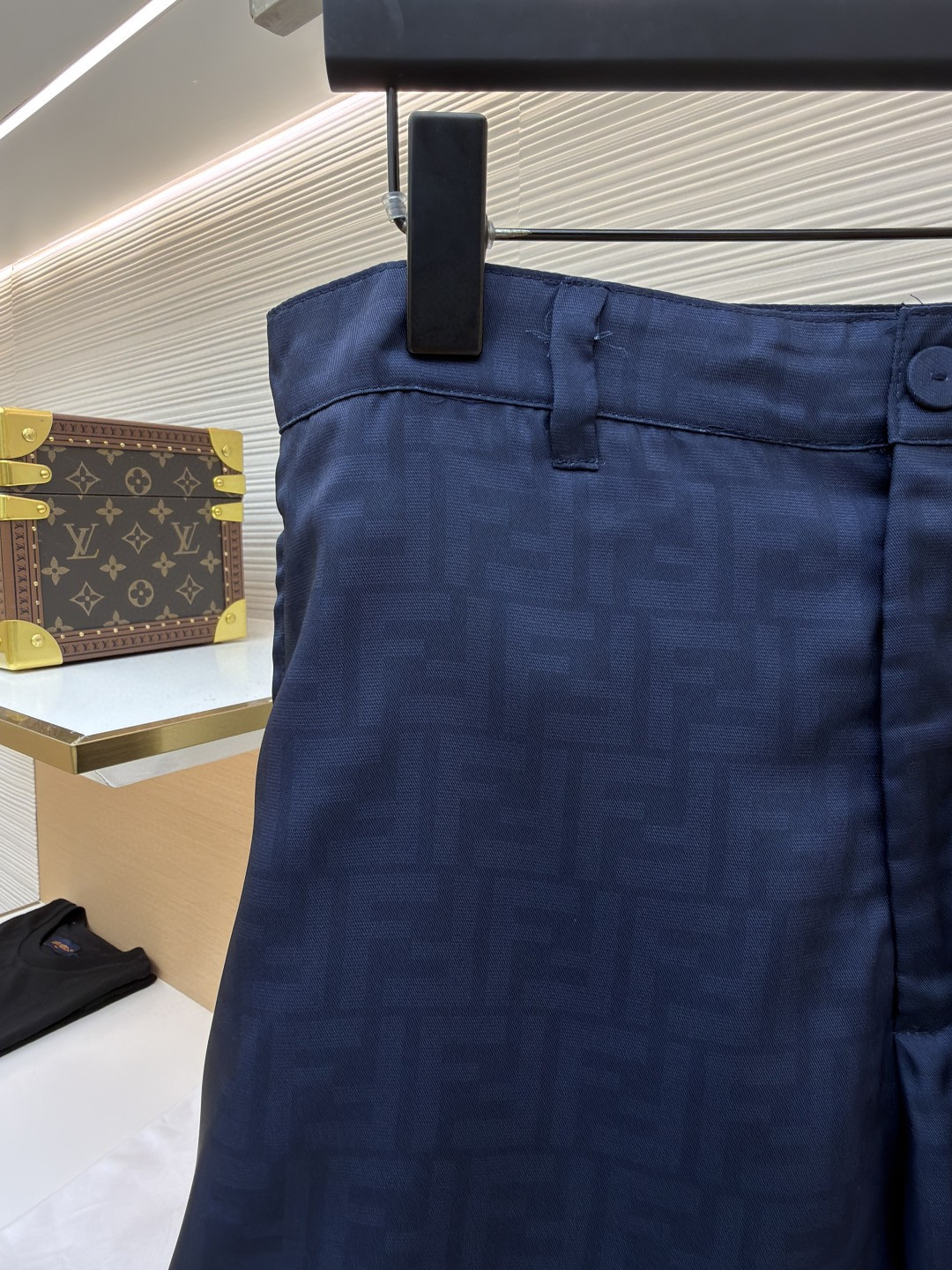 Fendi 芬迪 全幅FF短裤 休闲裤 五分裤 裤子 蓝色 B0 FB1014AKEEF0H5A