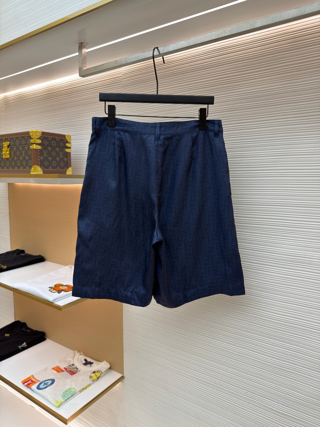 Fendi 芬迪 全幅FF短裤 休闲裤 五分裤 裤子 蓝色 B0 FB1014AKEEF0H5A