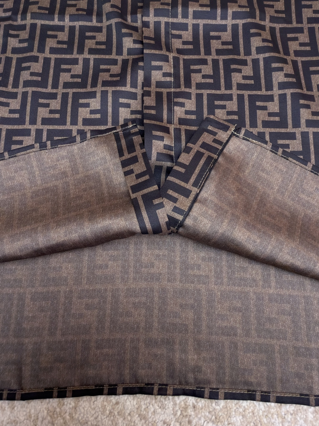 FENDI 芬迪 全幅FF衬衫 短袖 外套 夏季 棕色 B0 FS0795AKEEF1440