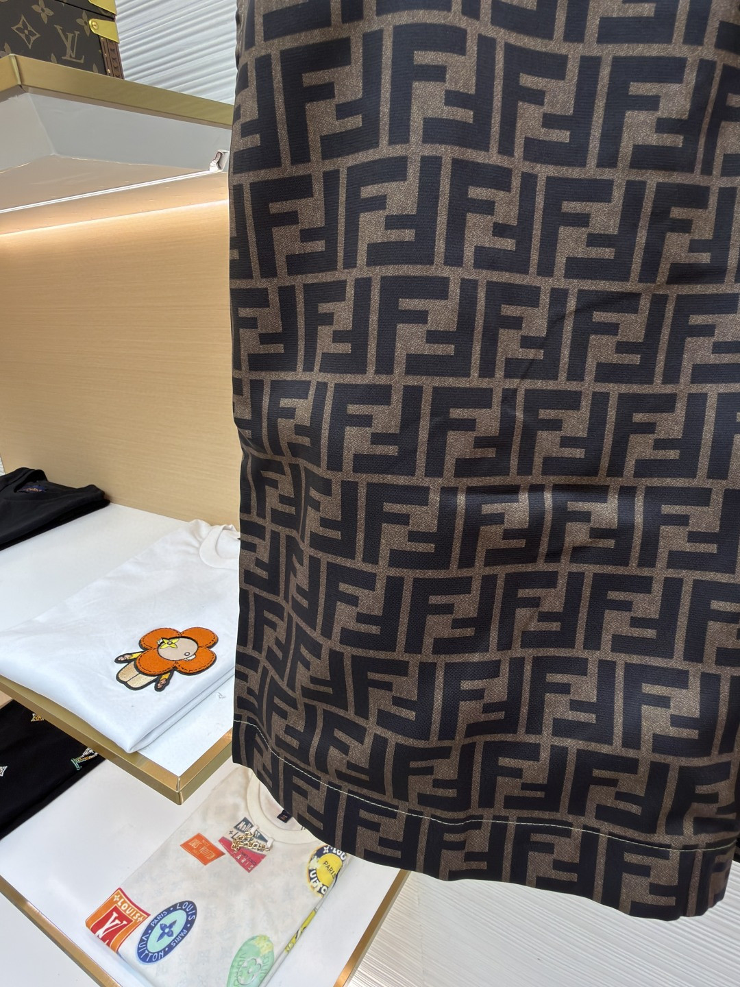 Fendi 芬迪 全幅FF短裤 休闲裤 五分裤 裤子 棕色 B0