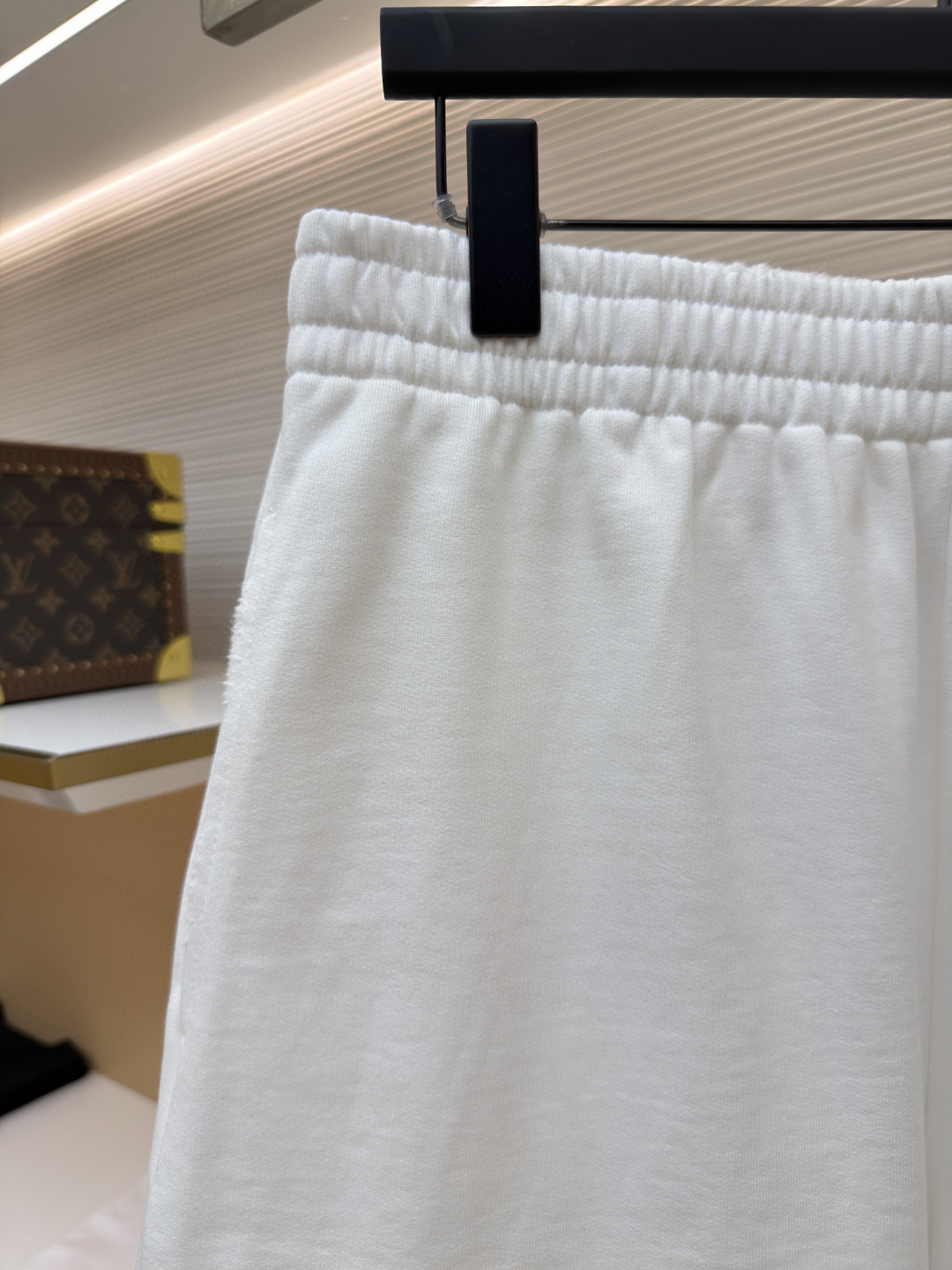Balenciaga 巴黎世家 胶带做旧饰边斜口袋松紧腰短裤 休闲裤 运动裤 夏季 白色 A5 826385TUVI99000
