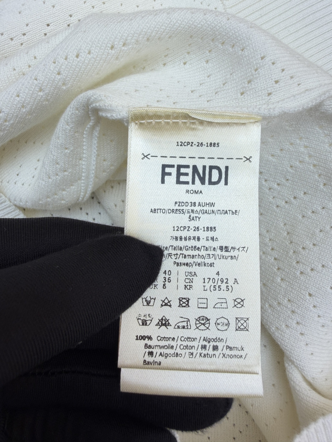 FENDI 芬迪 老钱风镂空针织Polo衫 针织衫 短袖 白色 藏蓝色 B0 FZC162B04UF0QA2