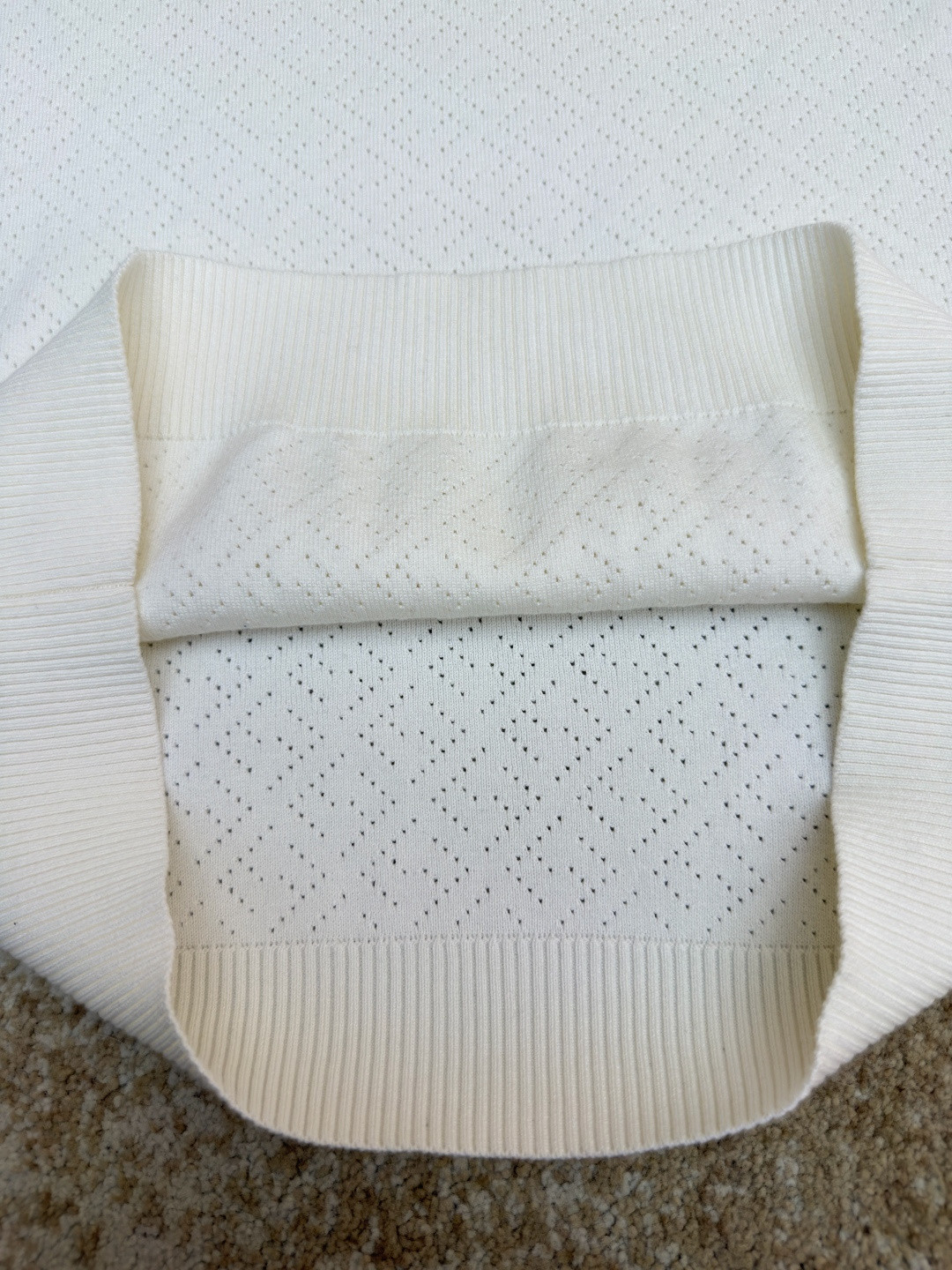 FENDI 芬迪 老钱风镂空针织Polo衫 针织衫 短袖 白色 藏蓝色 B0 FZC162B04UF0QA2
