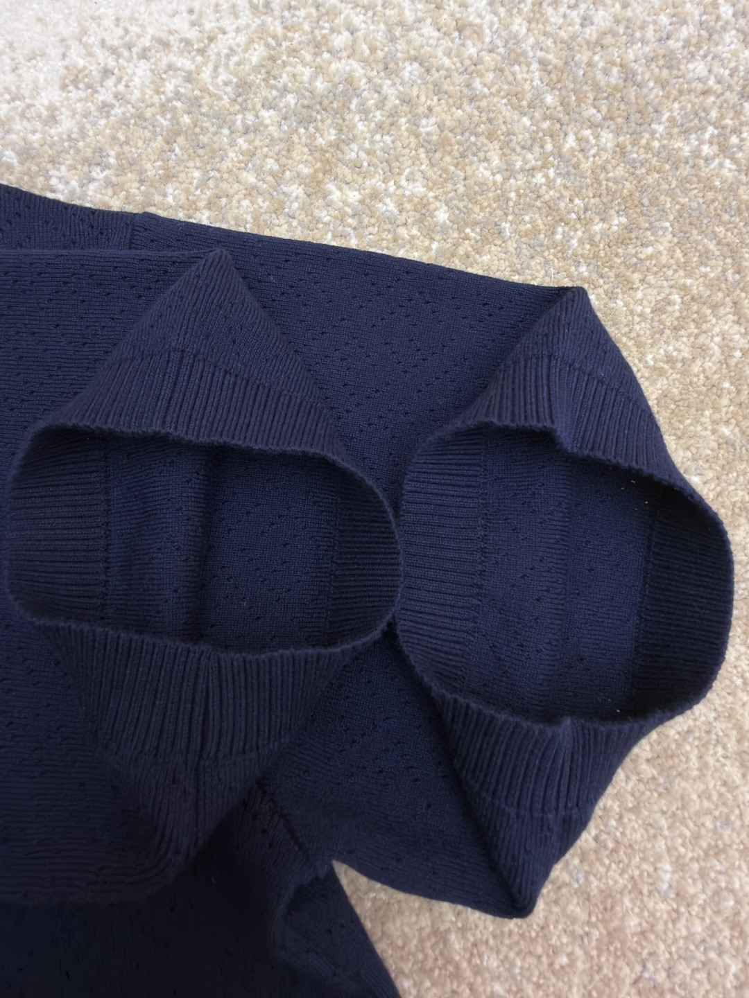 FENDI 芬迪 老钱风镂空针织Polo衫 针织衫 短袖 白色 藏蓝色 B0 FZC162B04UF0QA2