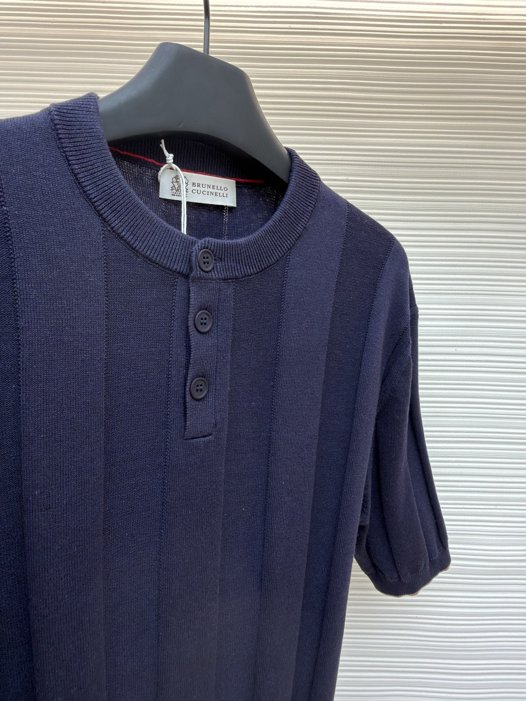 Brunello Cucinelli BC 亨利老钱风针织衫 短袖 棕色 杏色 藏蓝色 B0 M2L707801-CNO22
