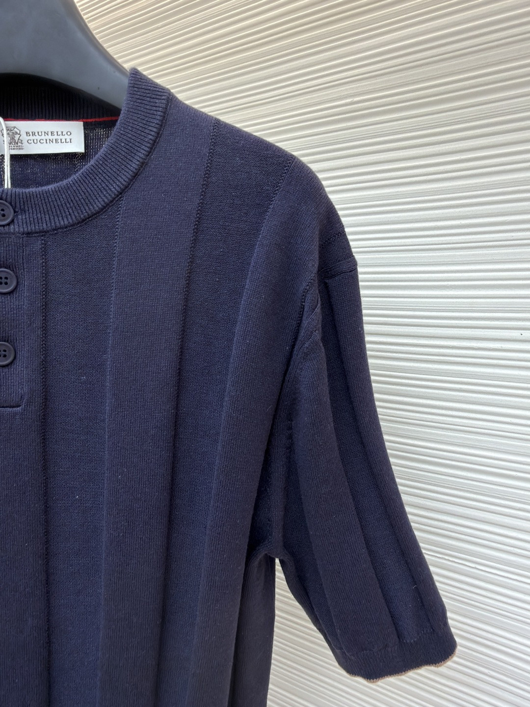 Brunello Cucinelli BC 亨利老钱风针织衫 短袖 棕色 杏色 藏蓝色 B0 M2L707801-CNO22