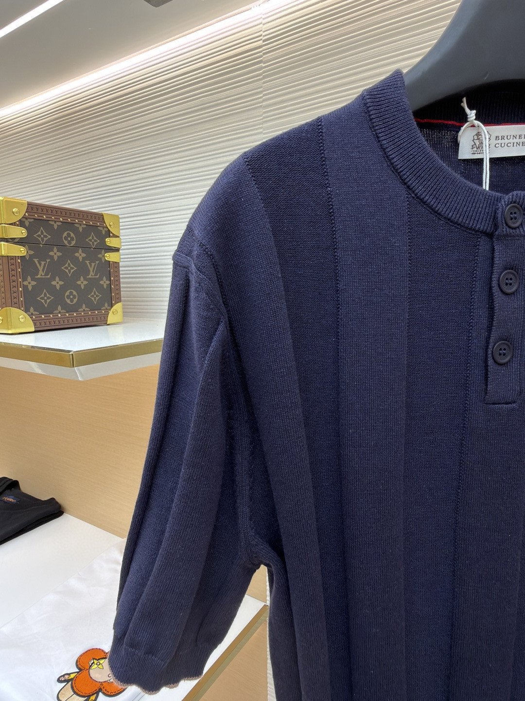 Brunello Cucinelli BC 亨利老钱风针织衫 短袖 棕色 杏色 藏蓝色 B0 M2L707801-CNO22