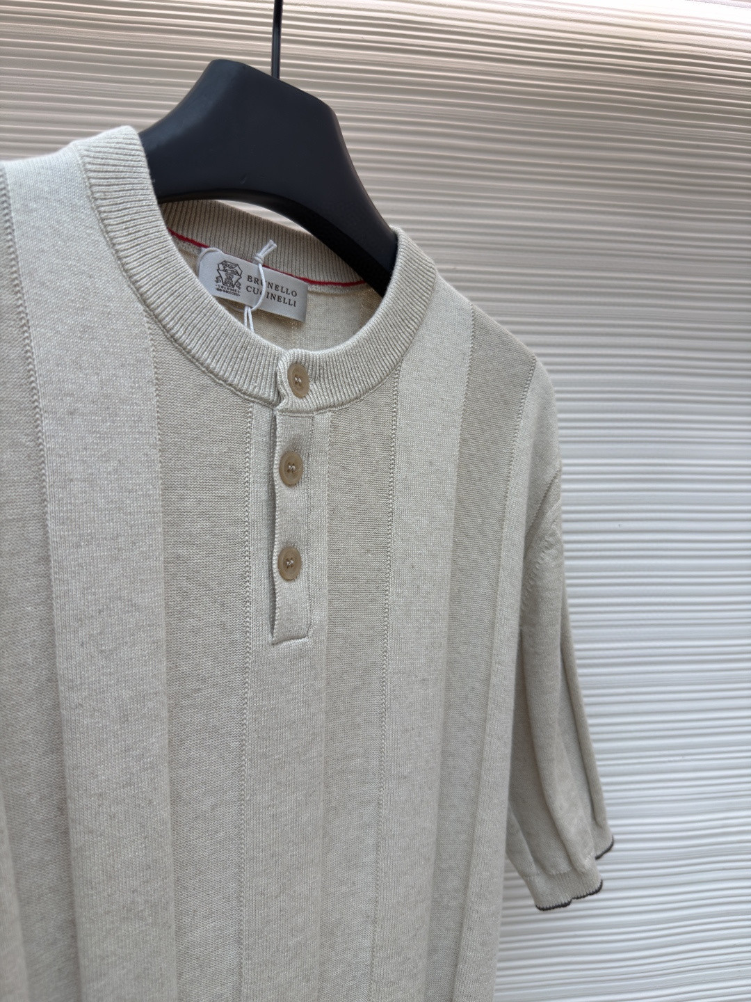 Brunello Cucinelli BC 亨利老钱风针织衫 短袖 棕色 杏色 藏蓝色 B0 M2L707801-CNO22
