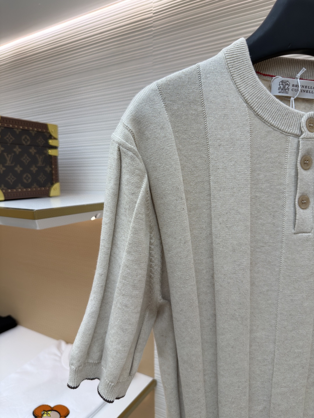 Brunello Cucinelli BC 亨利老钱风针织衫 短袖 棕色 杏色 藏蓝色 B0 M2L707801-CNO22