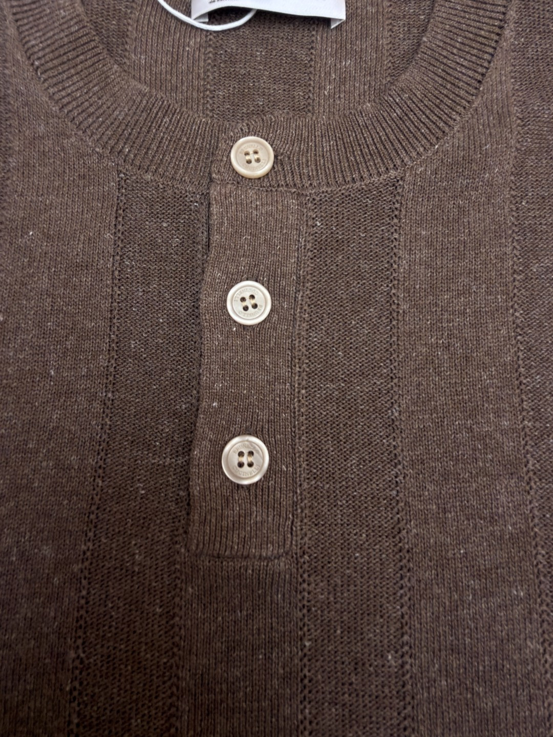 Brunello Cucinelli BC 亨利老钱风针织衫 短袖 棕色 杏色 藏蓝色 B0 M2L707801-CNO22