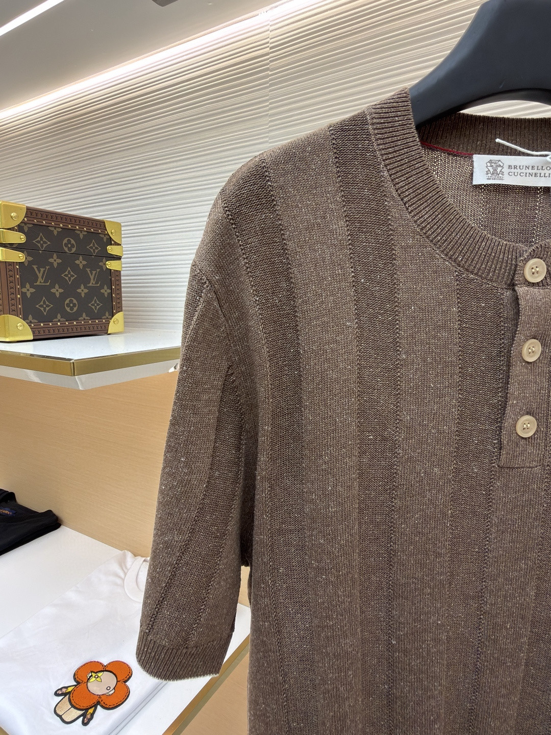 Brunello Cucinelli BC 亨利老钱风针织衫 短袖 棕色 杏色 藏蓝色 B0 M2L707801-CNO22