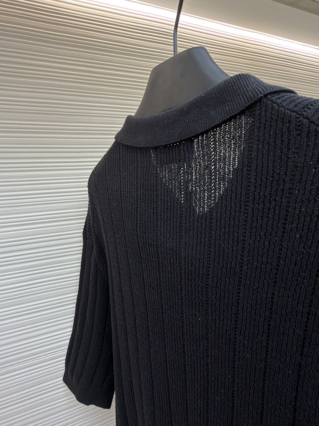 Ralph Lauren 拉夫劳伦 坑条亚麻老钱风针织Polo衫 针织衫 短袖 黑色 薄荷绿 B0 710A12994-003
