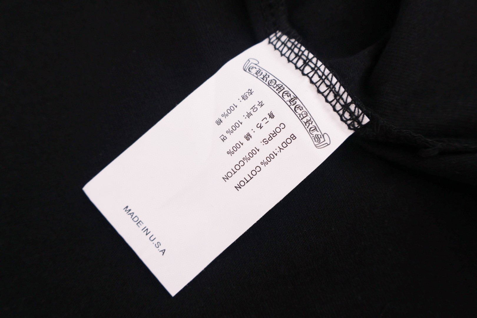 Chrome Hearts CH 克罗心 梵文粉字圆领短袖 T恤 白色 黑色 A0  