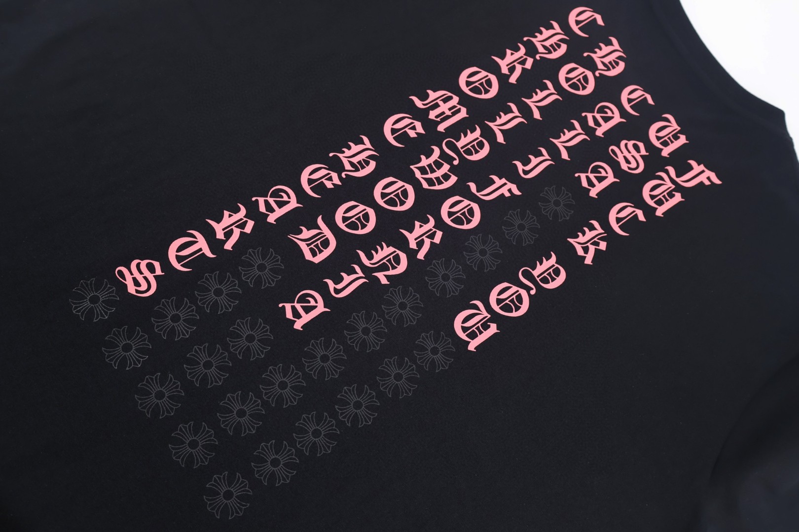 Chrome Hearts CH 克罗心 梵文粉字圆领短袖 T恤 白色 黑色 A0  