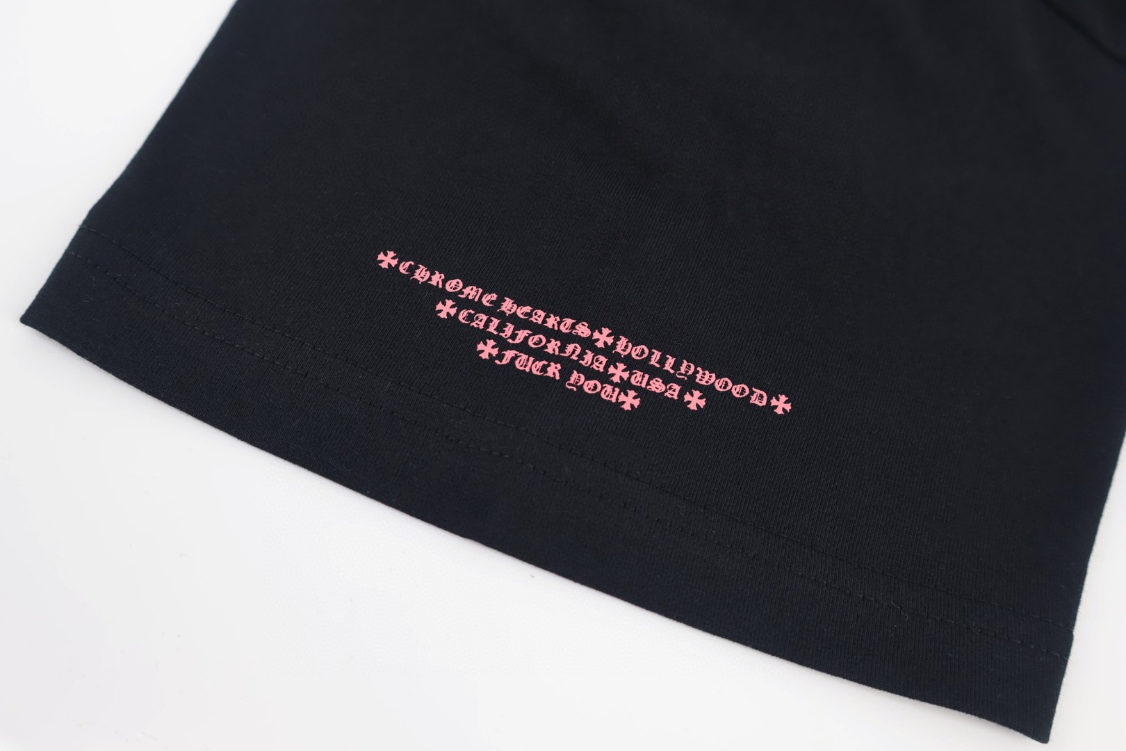 Chrome Hearts CH 克罗心 梵文粉字圆领短袖 T恤 白色 黑色 A0  