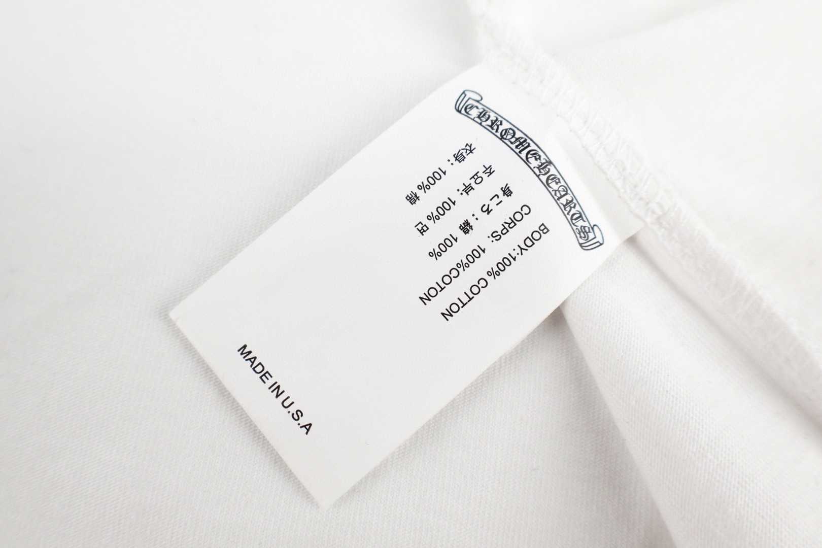 Chrome Hearts CH 克罗心 梵文粉字圆领短袖 T恤 白色 黑色 A0  