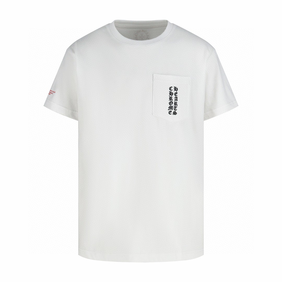 Chrome Hearts CH 克罗心 梵文粉字圆领短袖 T恤 白色 黑色 A0  