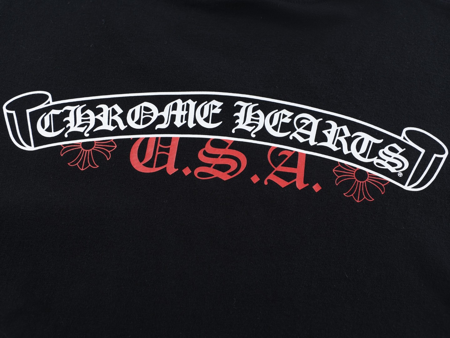 Chrome Hearts CH 克罗心 红标卷轴USA限定圆领短袖 T恤 黑色 A0  