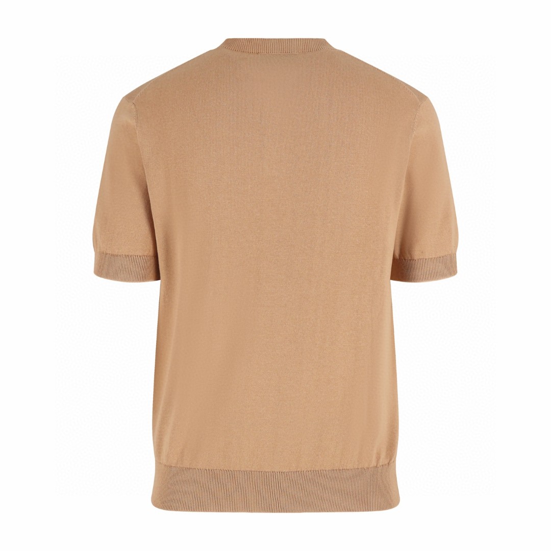 MIU MIU 三扣圆领针织衫 短袖 黑色 卡其色 B0