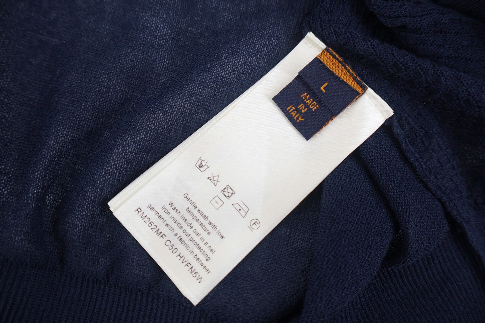 LOUIS VUITTON 路易威登 LV 字母提花拼接绞花针织Polo衫 短袖 针织衫 蓝色 B0 1AJINW