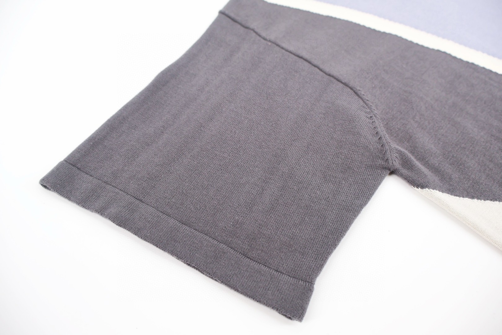 LOUIS VUITTON 路易威登 LV 立体浮雕拼色针织圆领短袖 针织衫 T恤 灰色 B0 1AJR72