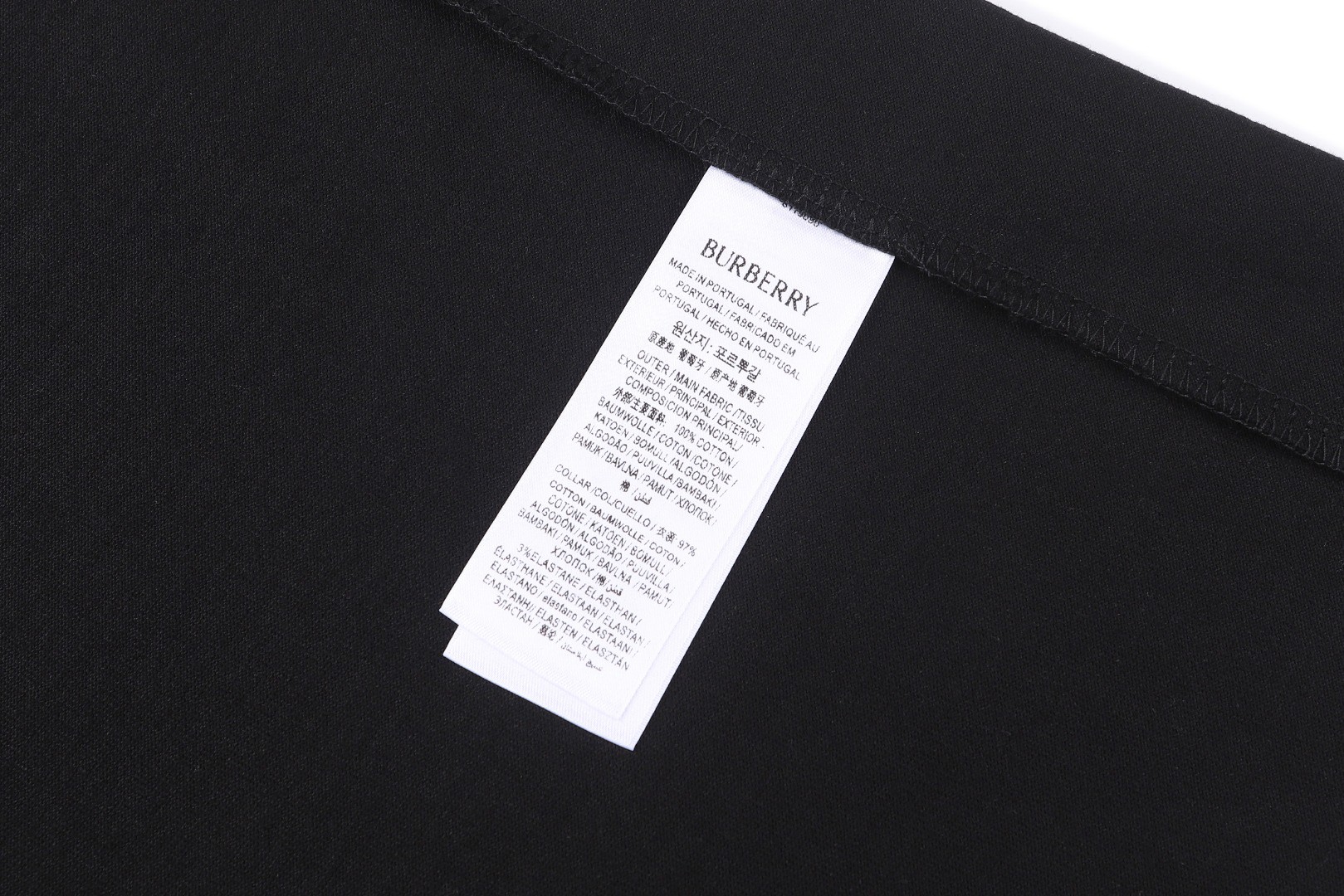 Burberry 巴宝莉 格纹草书风格徽标圆领Tee 短袖 T恤 白色 黑色 A0 81190801