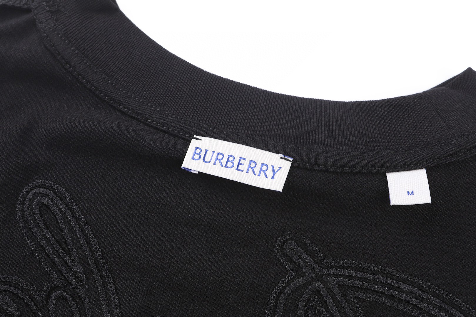 Burberry 巴宝莉 格纹草书风格徽标圆领Tee 短袖 T恤 白色 黑色 A0 81190801