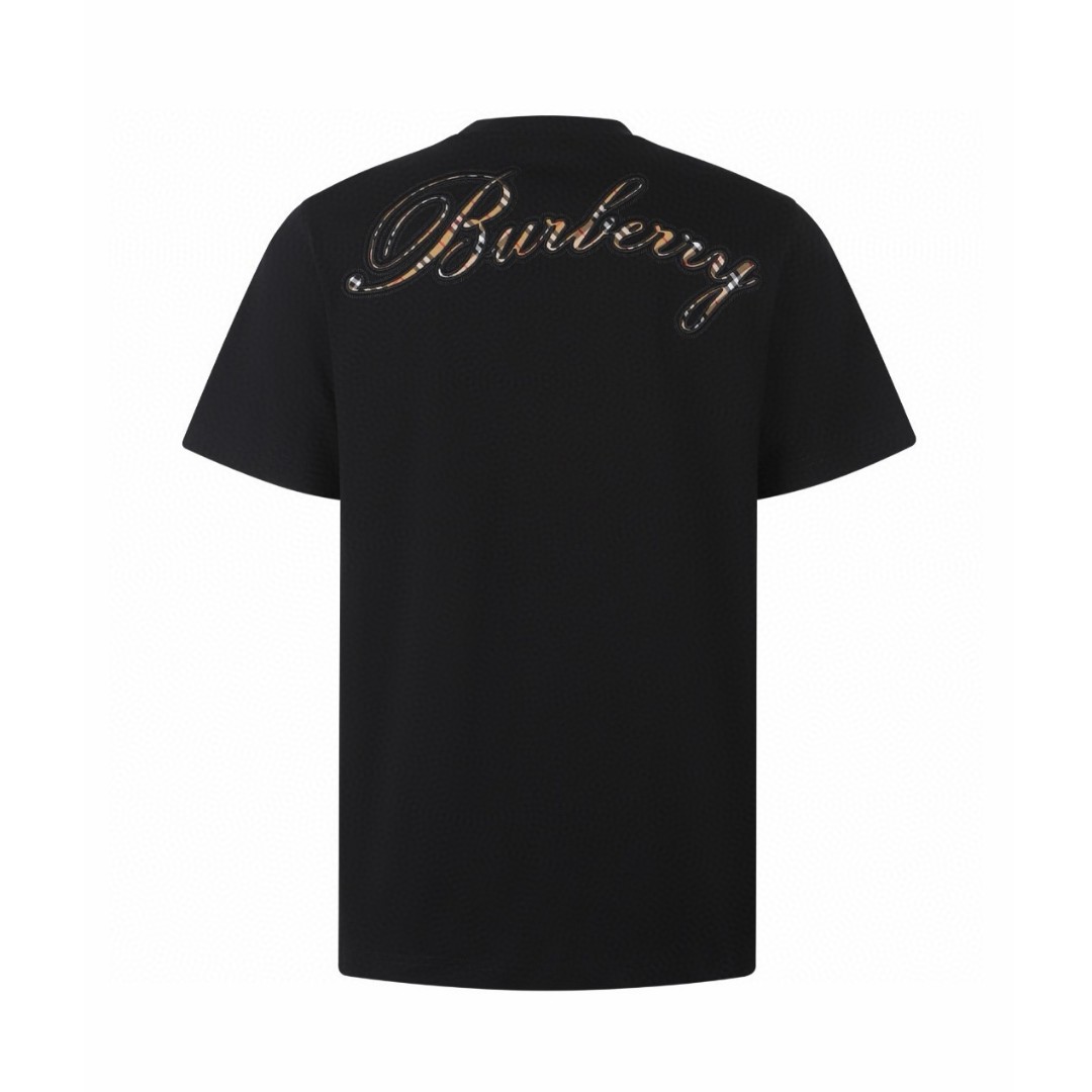 Burberry 巴宝莉 格纹草书风格徽标圆领Tee 短袖 T恤 白色 黑色 A0 81190801