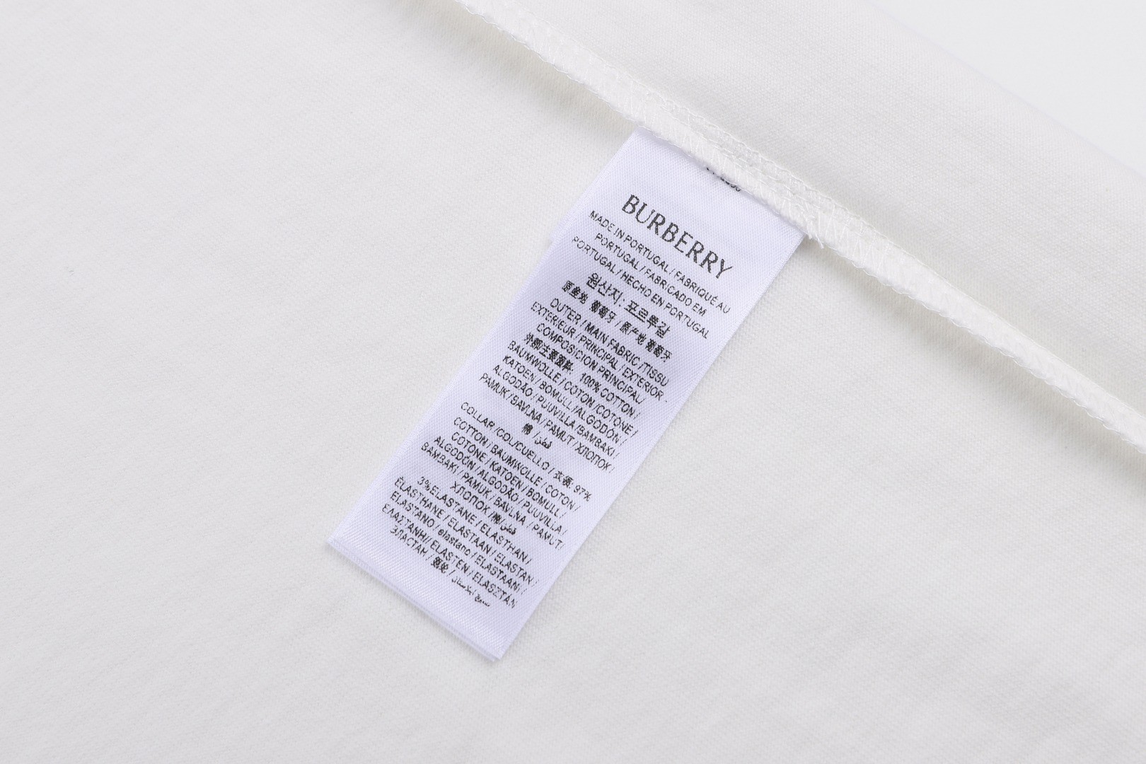 Burberry 巴宝莉 格纹草书风格徽标圆领Tee 短袖 T恤 白色 黑色 A0 81190801