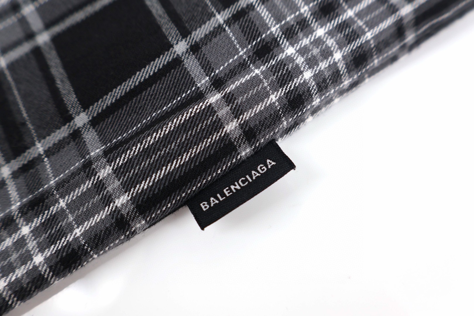 Balenciaga 巴黎世家 格纹拼接连帽衬衫 外套 长袖 黑色 B0 850859TTM021240