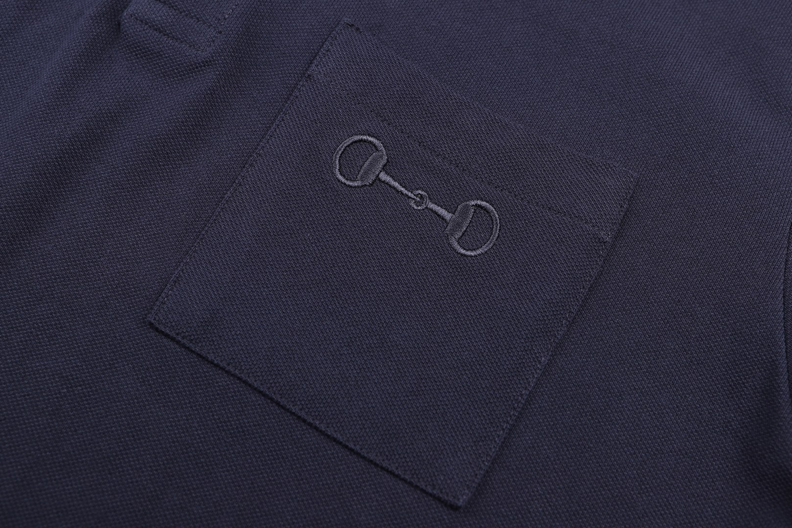 GUCCI 古驰 马鞍扣刺绣珠地棉Polo衫 短袖 夏季 黑色 蓝色 A2 854796-XJHQP-1043