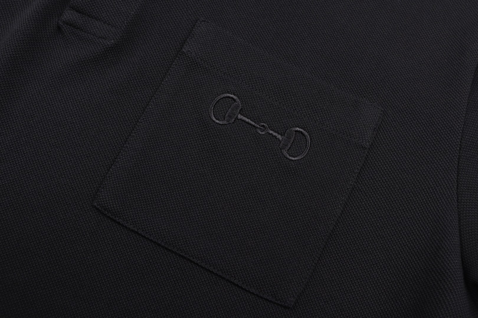 GUCCI 古驰 马鞍扣刺绣珠地棉Polo衫 短袖 夏季 黑色 蓝色 A2 854796-XJHQP-1043