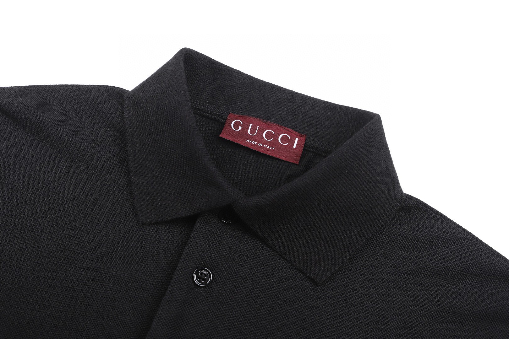 GUCCI 古驰 马鞍扣刺绣珠地棉Polo衫 短袖 夏季 黑色 蓝色 A2 854796-XJHQP-1043