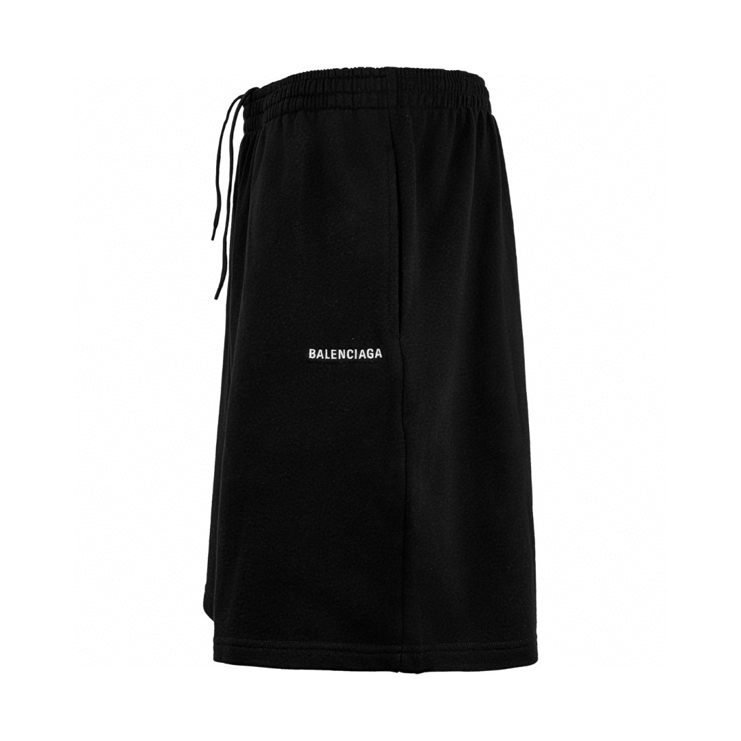 Balenciaga 巴黎世家 back刺绣松紧腰短裤 休闲裤 运动裤 裤子 夏季 白色 黑色 A5