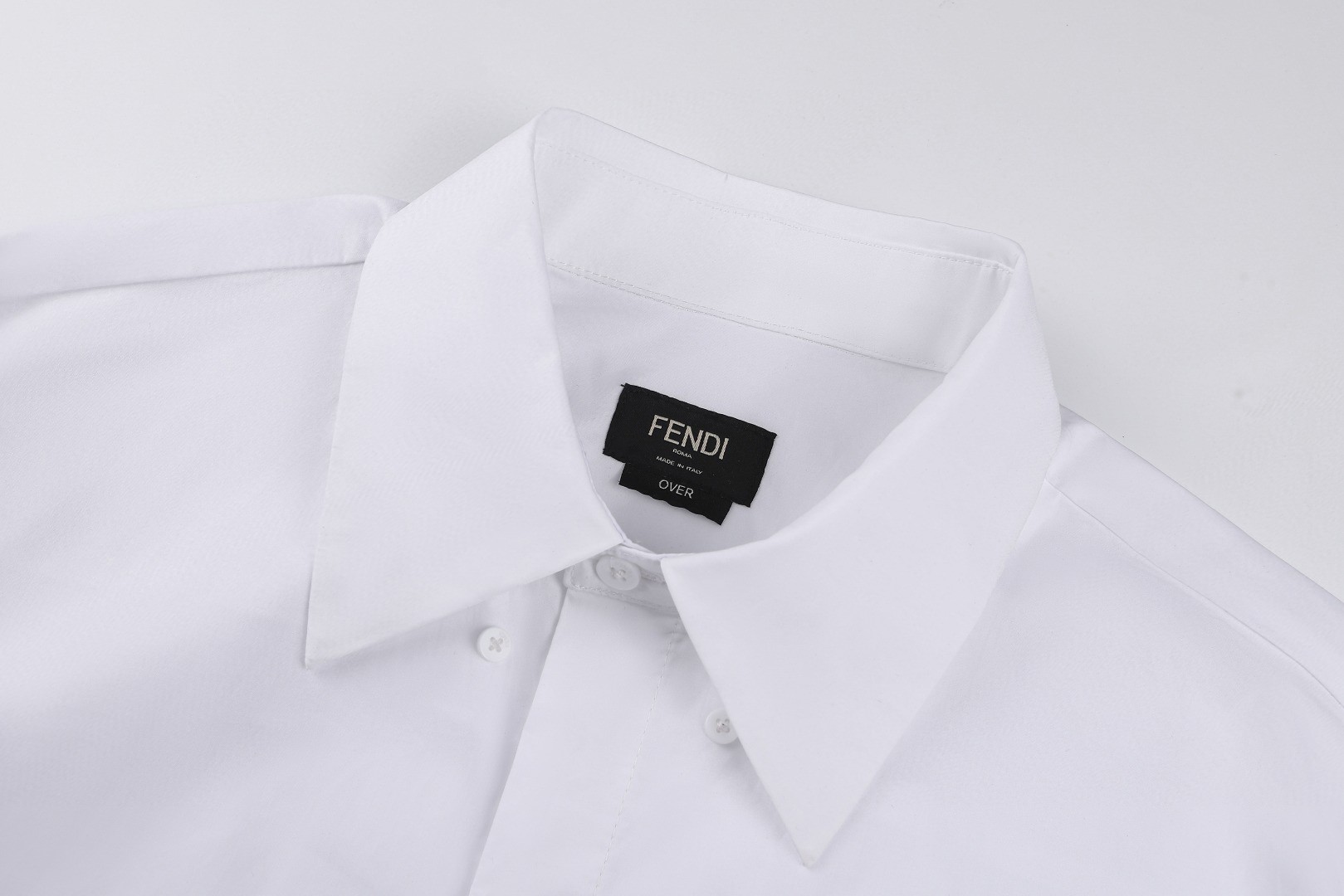 FENDI 芬迪 翻领胸袋抽绳下摆府绸衬衫 短袖 外套 夏季 白色 A5 FS1365AYXGF0QA0
