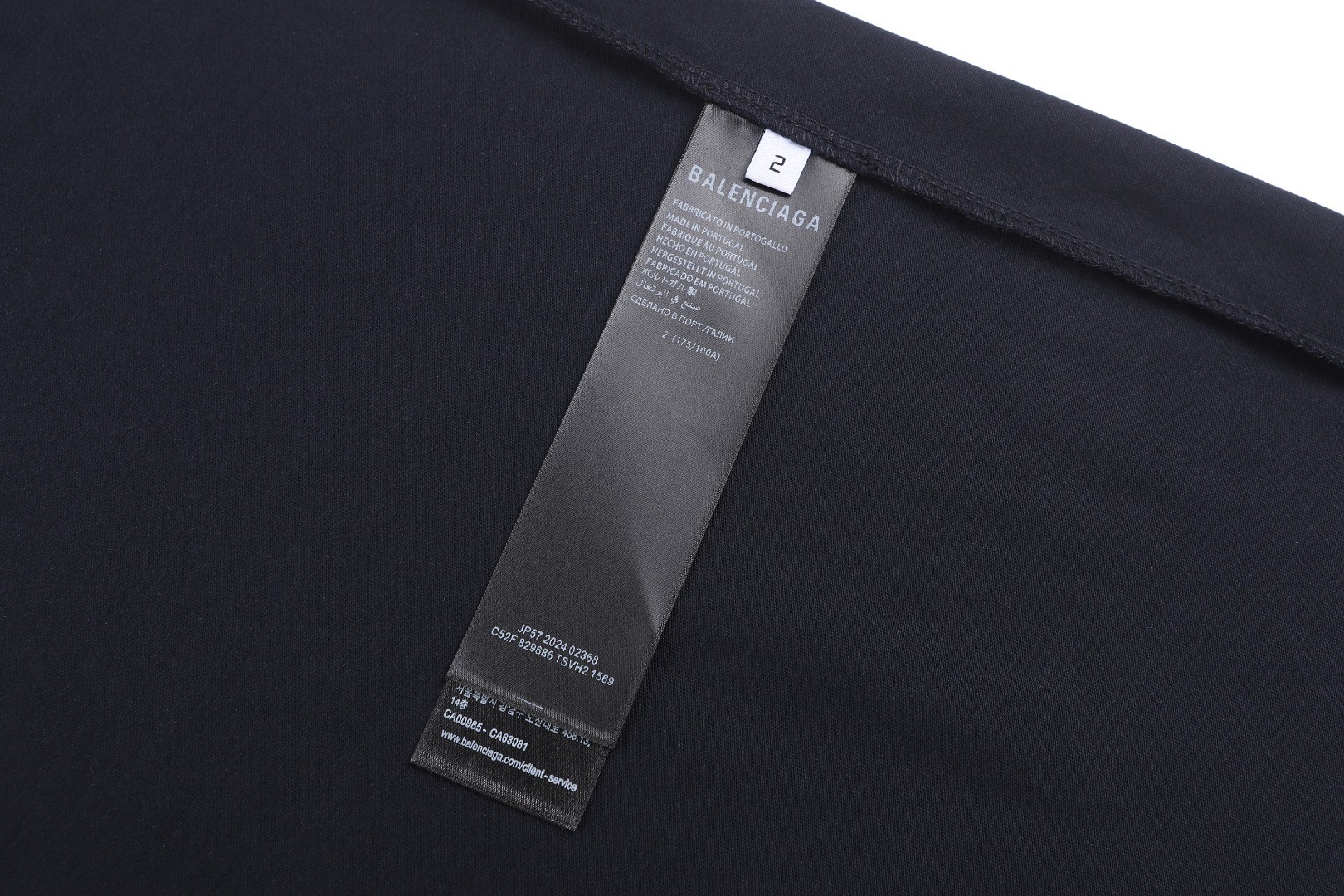 Balenciaga 巴黎世家 双环五条杠圆领短袖 T恤 夏季 白色 黑色 A0 829686TSVH21569