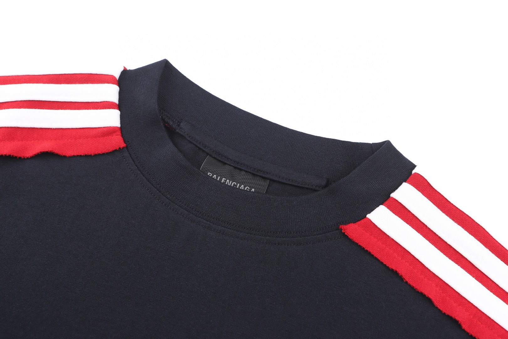 Balenciaga 巴黎世家 双环五条杠圆领短袖 T恤 夏季 白色 黑色 A0 829686TSVH21569