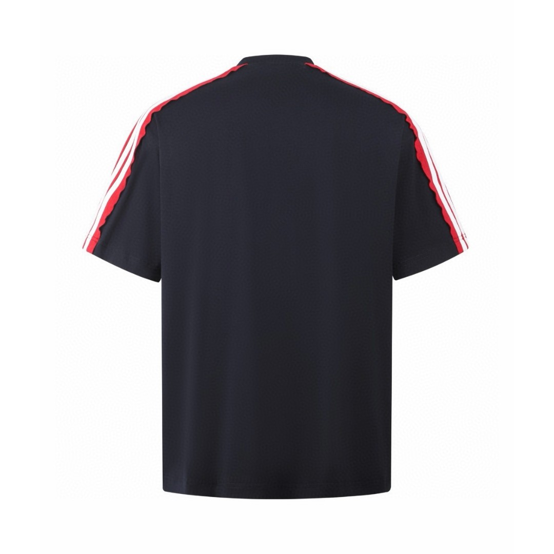 Balenciaga 巴黎世家 双环五条杠圆领短袖 T恤 夏季 白色 黑色 A0 829686TSVH21569