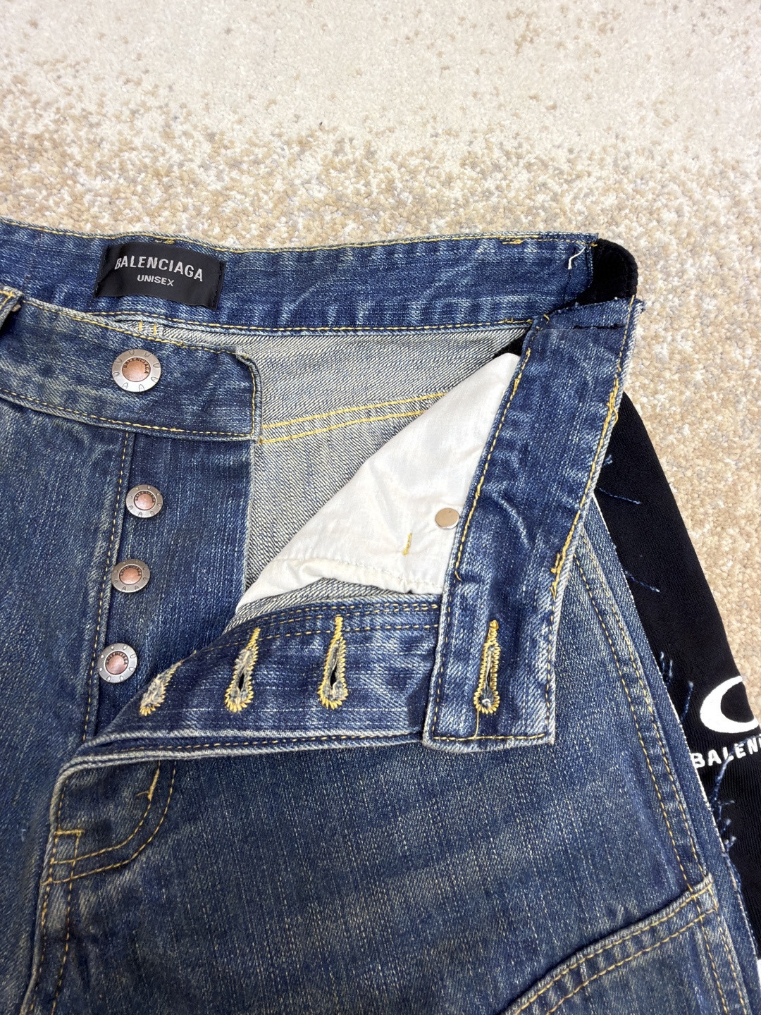 Balenciaga 巴黎世家 CUT-UP牛仔裤 长裤 裤子 蓝色 C0 831176TSW714011