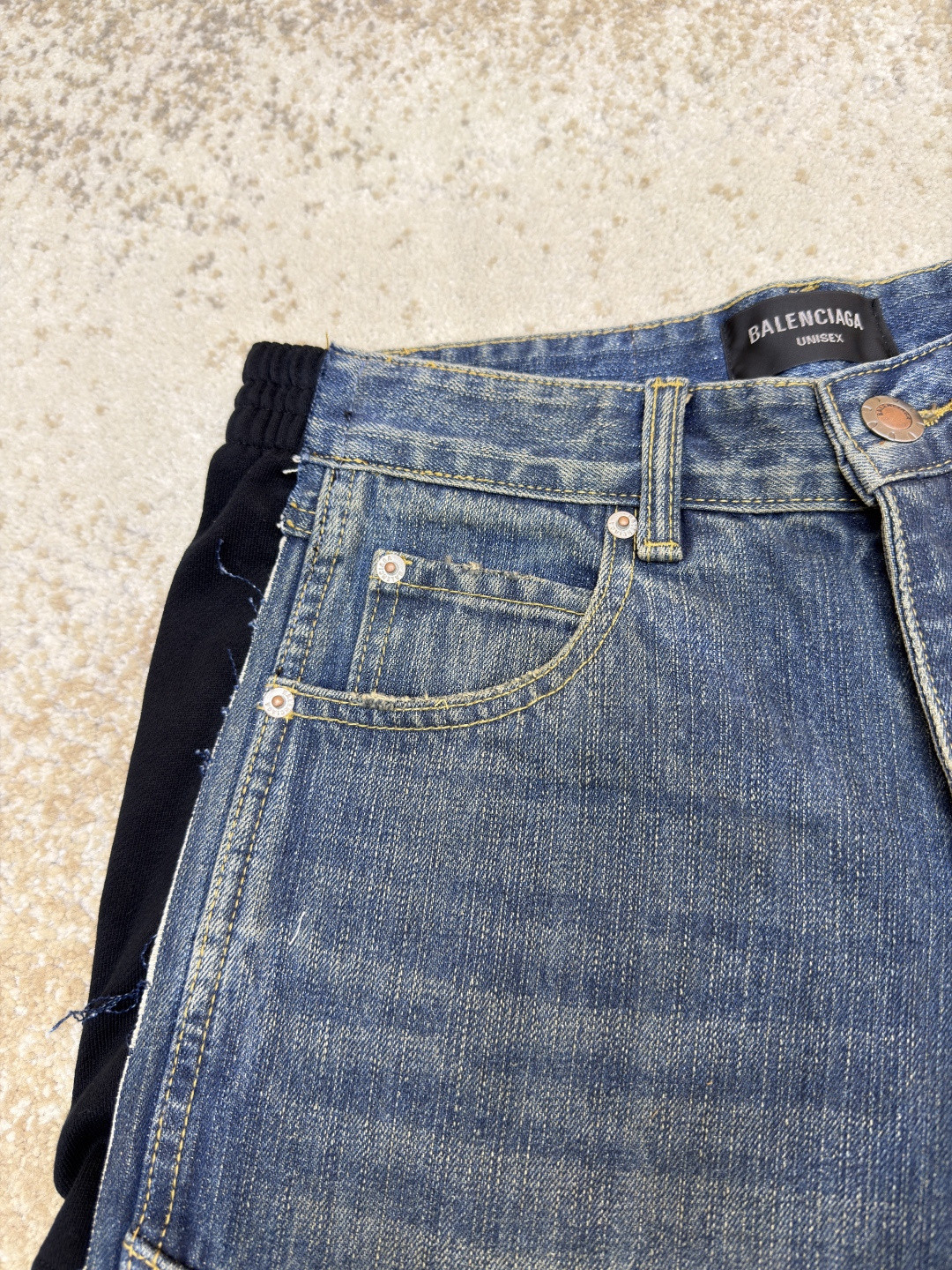 Balenciaga 巴黎世家 CUT-UP牛仔裤 长裤 裤子 蓝色 C0 831176TSW714011