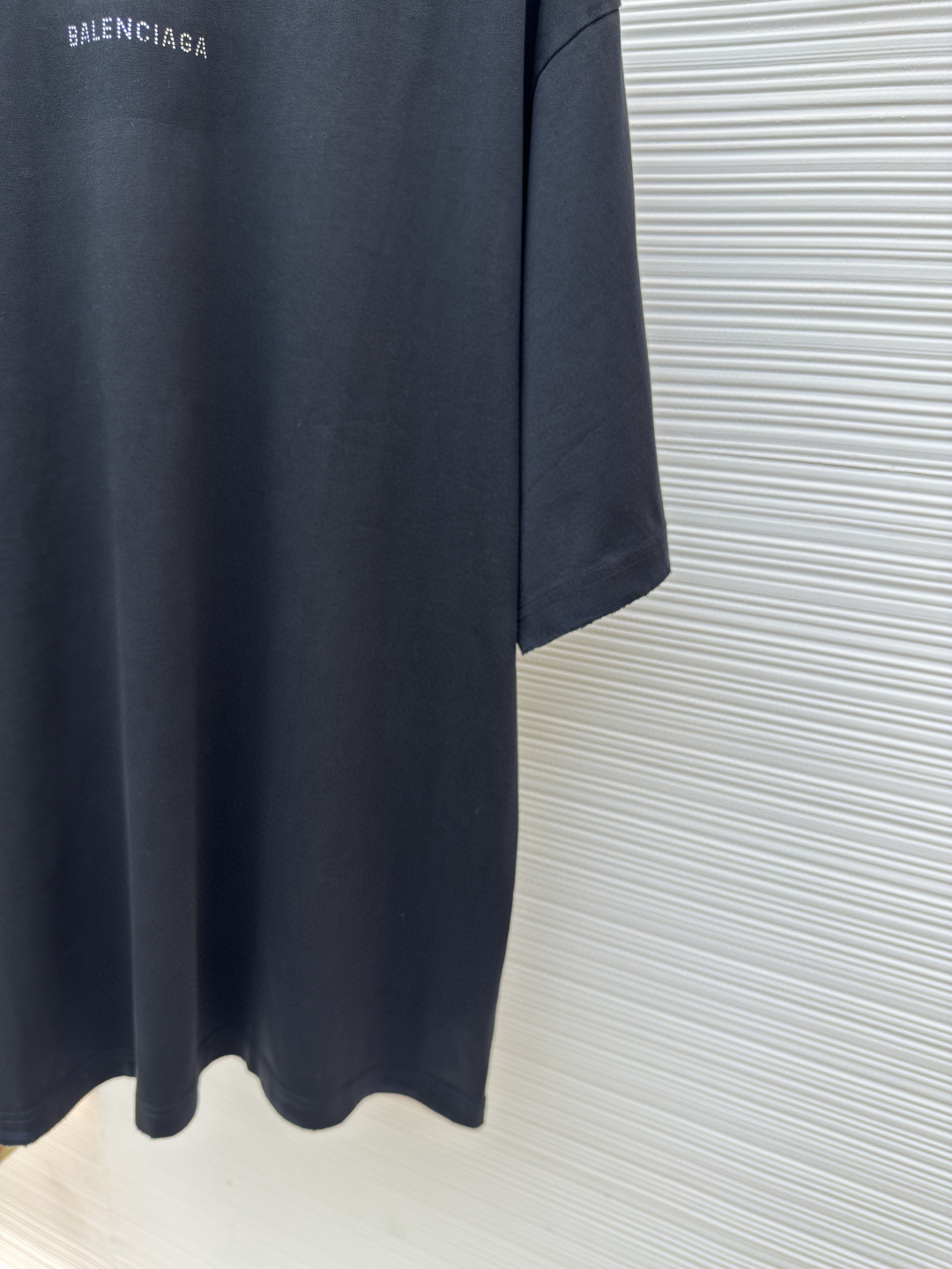Balenciaga 巴黎世家 字母烫钻圆领短袖 T恤 夏季 黑色 A5