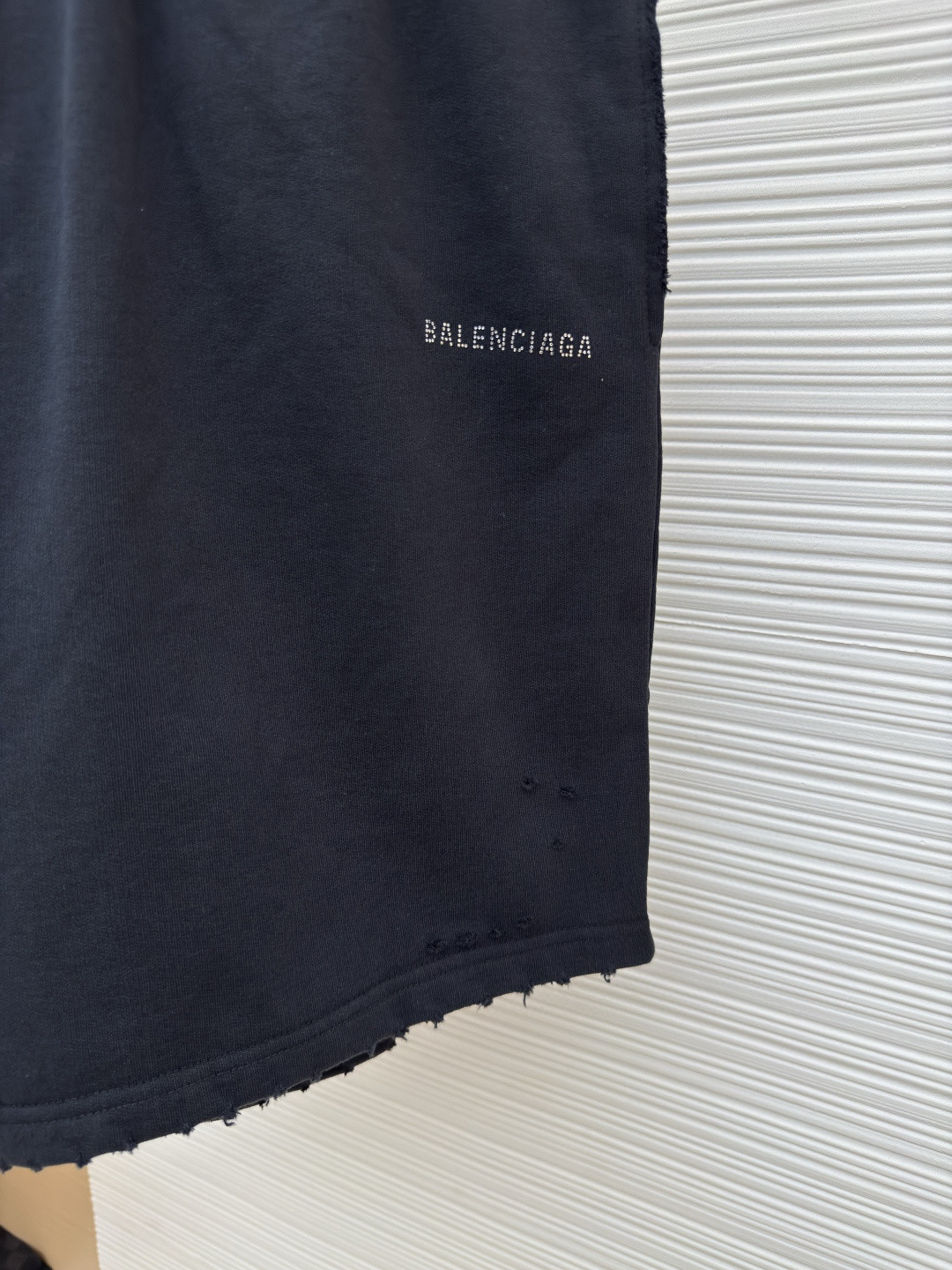 Balenciaga 巴黎世家 字母烫钻松紧腰短裤 休闲裤 运动裤 裤子 夏季 黑色 B0 676137TQVY11083