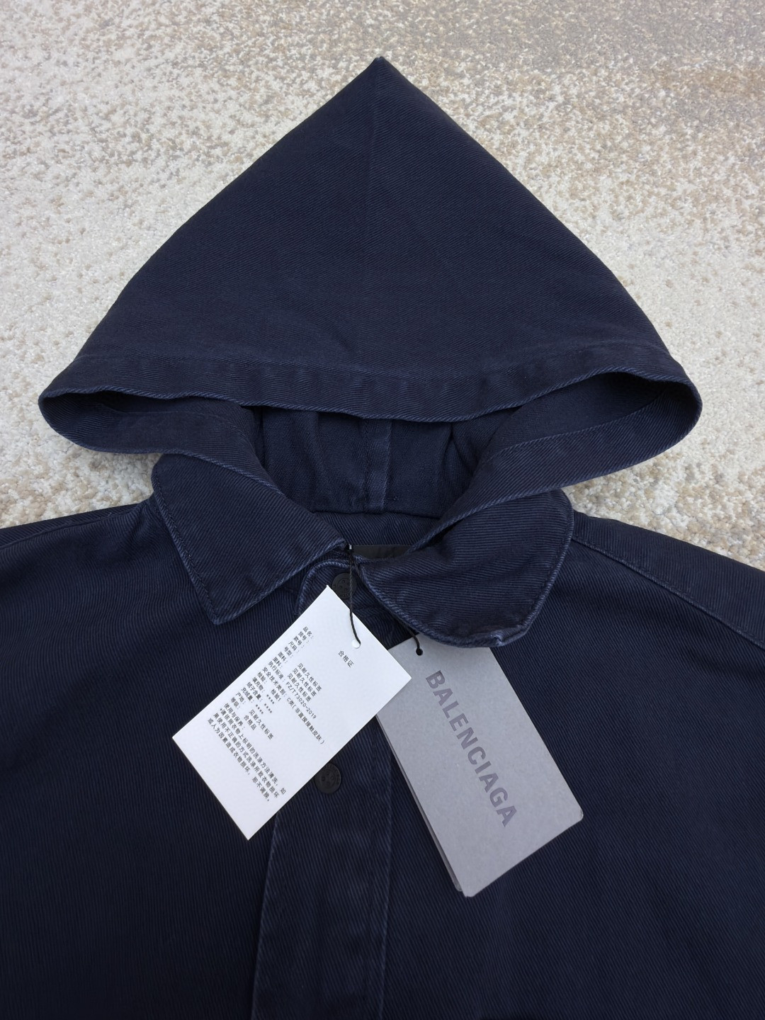 Balenciaga 巴黎世家 连帽衬衫领牛仔外套 长袖 蓝色 C0 850859TTM021240