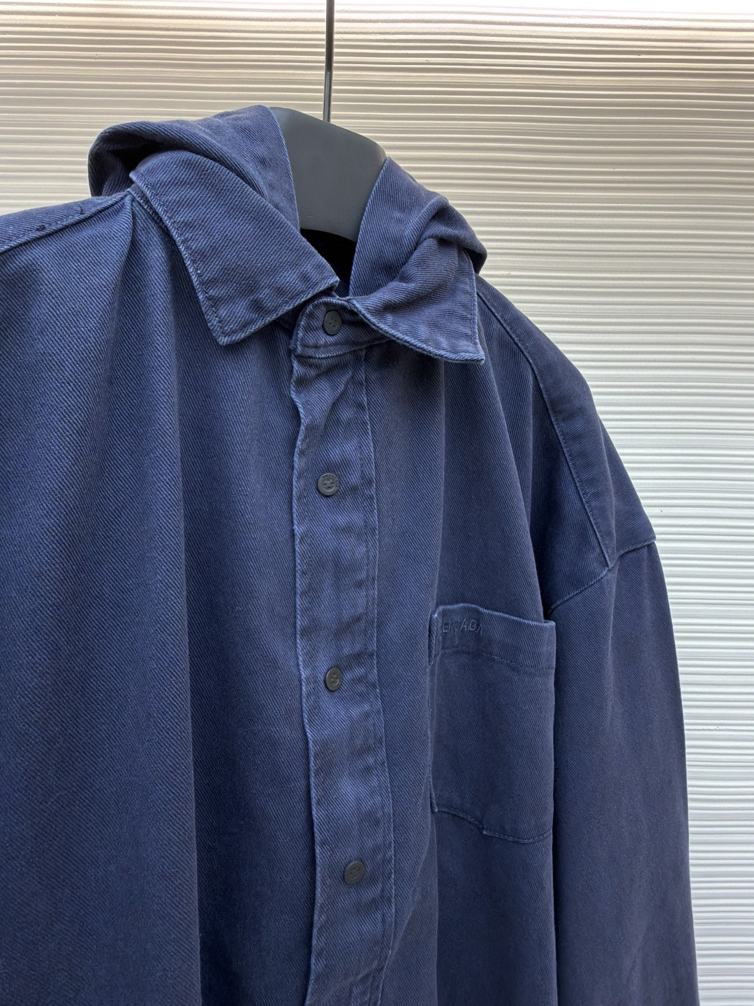 Balenciaga 巴黎世家 连帽衬衫领牛仔外套 长袖 蓝色 C0 850859TTM021240