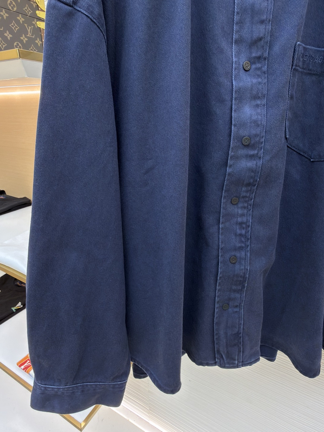 Balenciaga 巴黎世家 连帽衬衫领牛仔外套 长袖 蓝色 C0 850859TTM021240