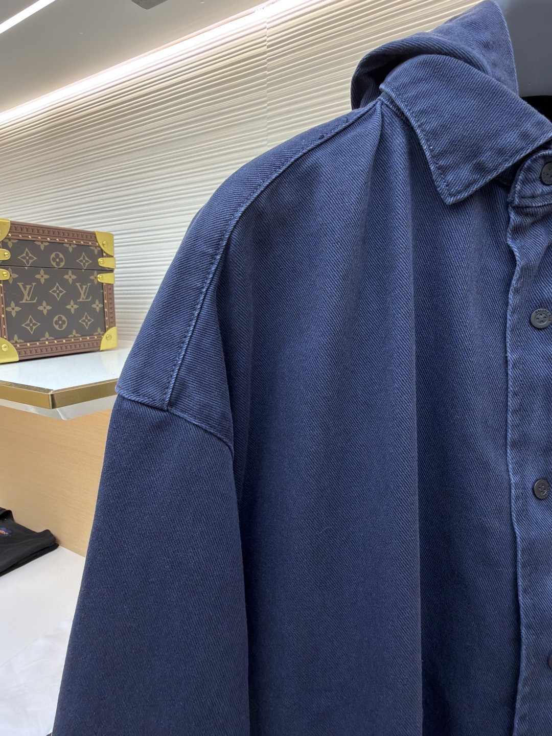 Balenciaga 巴黎世家 连帽衬衫领牛仔外套 长袖 蓝色 C0 850859TTM021240